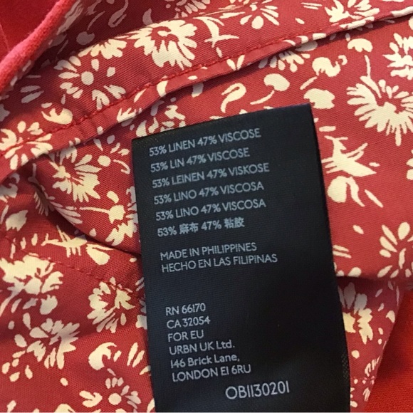 Anthropologie Red Wide Leg Pants with Tie Waist - Picture 4 of 12